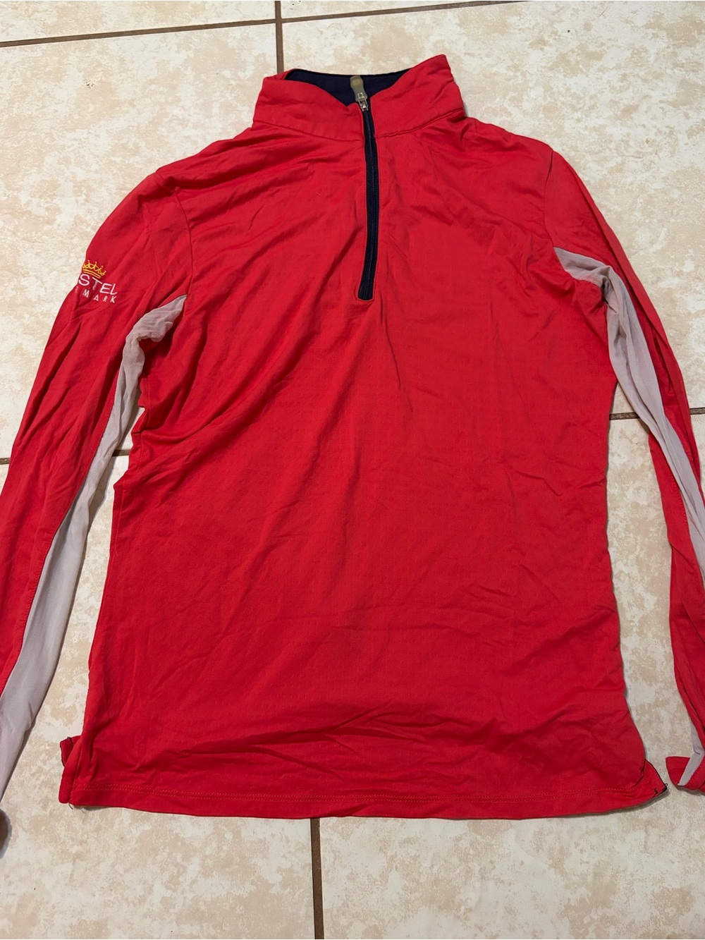 Red Long-Sleeve Quarter-Zip Top by Kastel Denmark